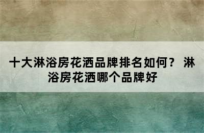 十大淋浴房花洒品牌排名如何？ 淋浴房花洒哪个品牌好